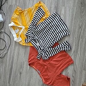 25$ for 5 Retro classic t shirts top cotton cold shoulder stand colar low-cut